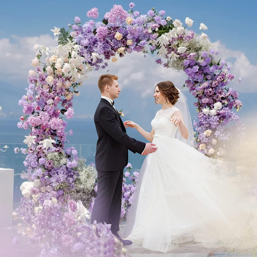 Round Backdrop Stand 7.2FT Gold Metal Circle Balloon Arch Frame