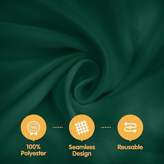 BRILLMAX 8 Pack Hunter Green Tablecloths for 6 Foot Rectangle Tables 60 x 102 Inch - 6ft Rectangular Bulk Linen Polyester Fabric Washable Cloth Cover for Wedding Reception Banquet Birthday Party