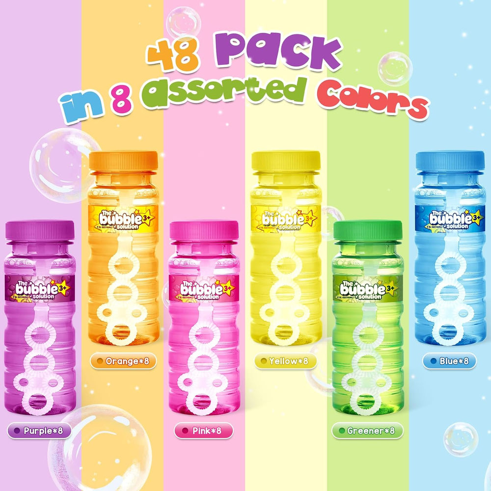 48 Pack Bubble Bottles (4oz Bubbles Solution), Party Favors, Bubbles Wand