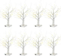 Macarrie 8 Pcs 18 in Lighted Birch Trees Christmas Wedding Decor, White