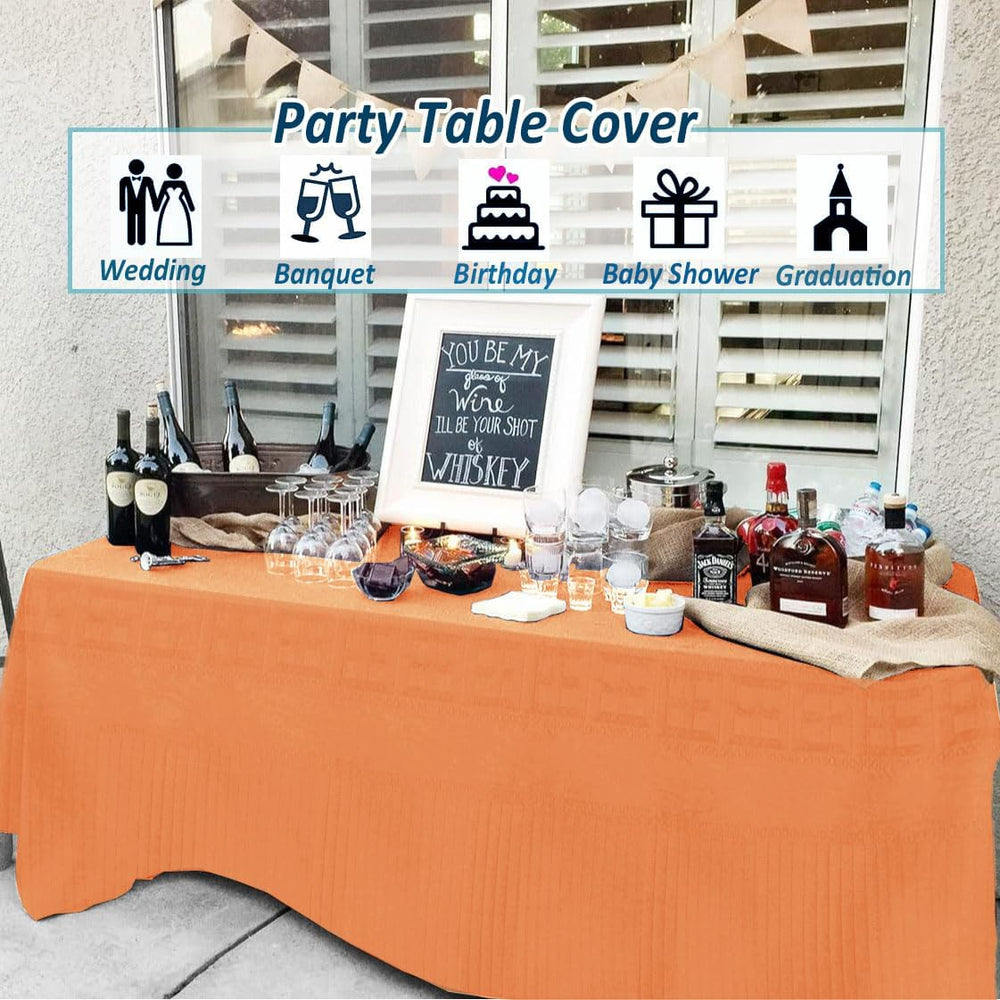 Orange Paper Tablecloths for Rectangle Tables 6 Pcs, 54"×108", Wate...