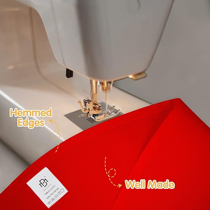 BRILLMAX 6 Pack Red Round Tablecloths 120 Inch - Circle Bulk Linen Polyester Fabric Washable Table Cloth Cover for Wedding Reception Banquet Birthday Party Buffet Restaurant