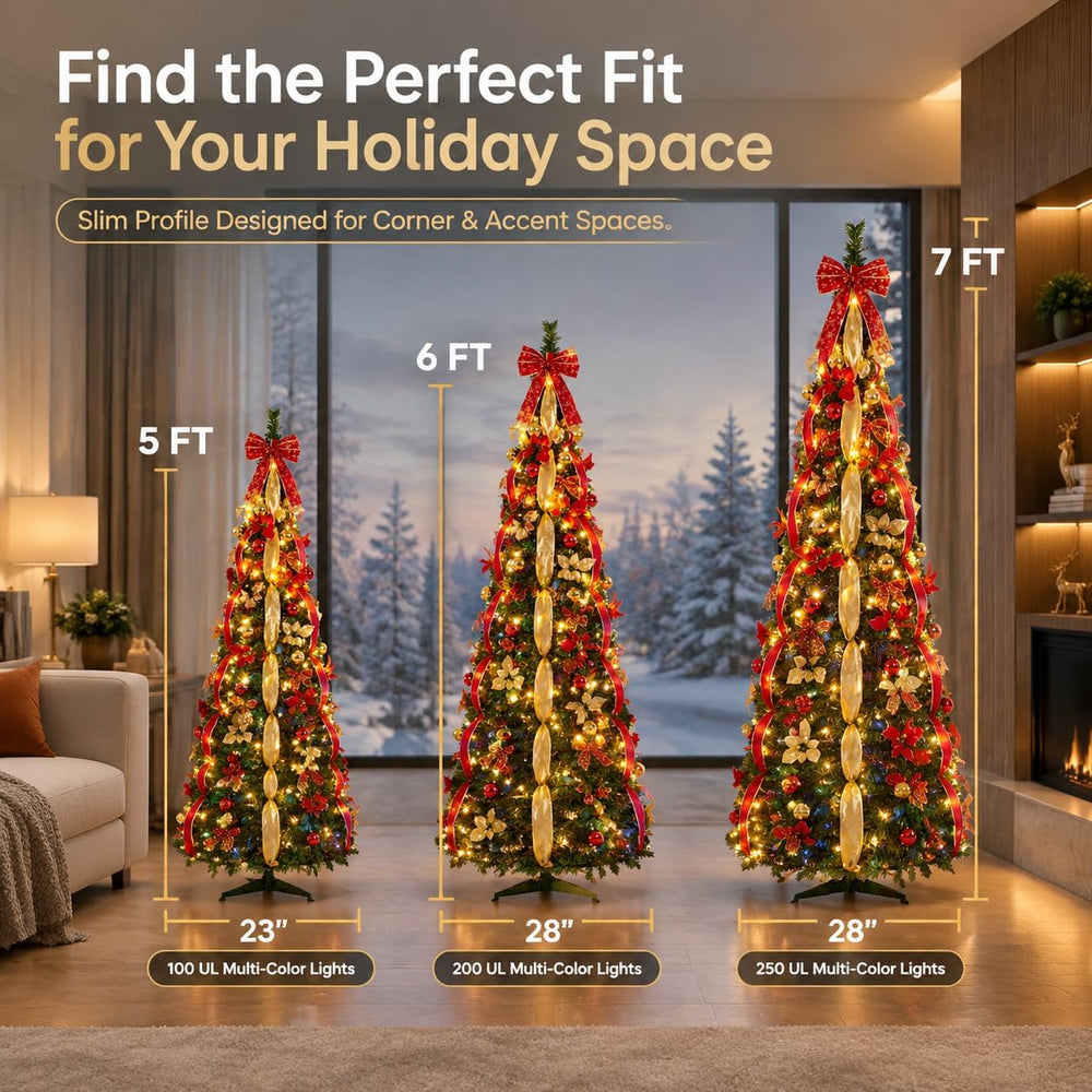 7FT Pop Up Christmas Tree with LED Lights