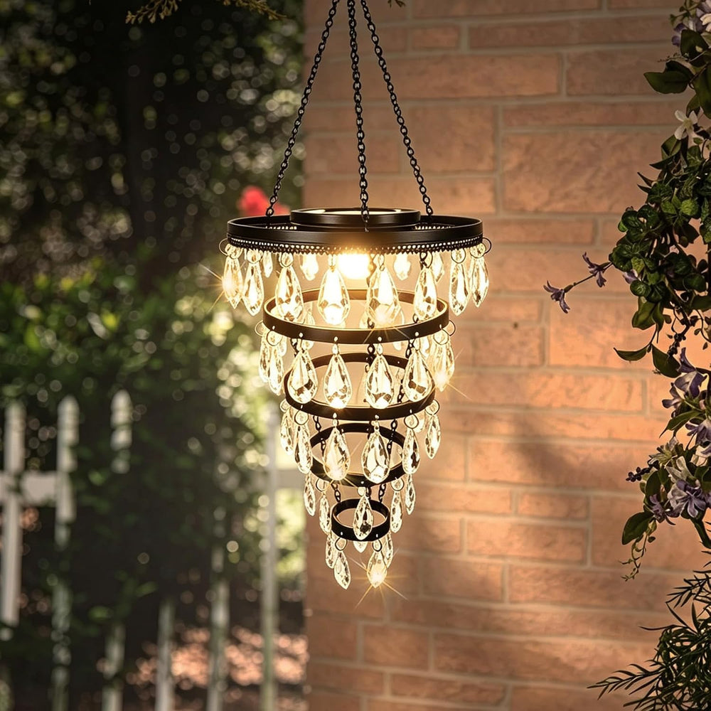 SUNNYPARK Hanging Solar Chandelier Light Outdoor Waterproof