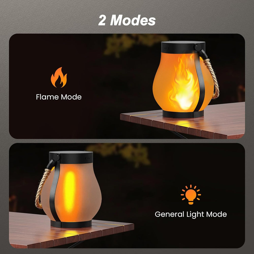 Gen2 Solar Lanterns Outdoor Waterproof with Ultra-Real Flame
