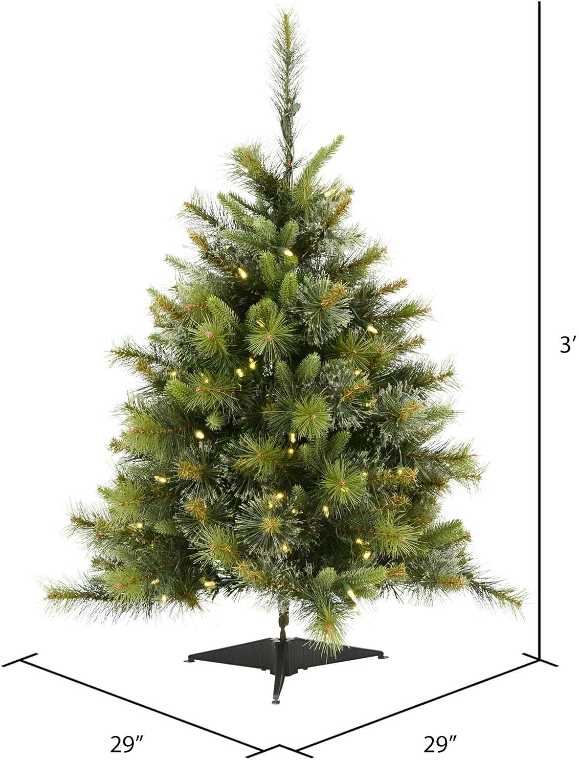 vickerman 3' tall cashmere pine artificial christmas tree, close-up detail