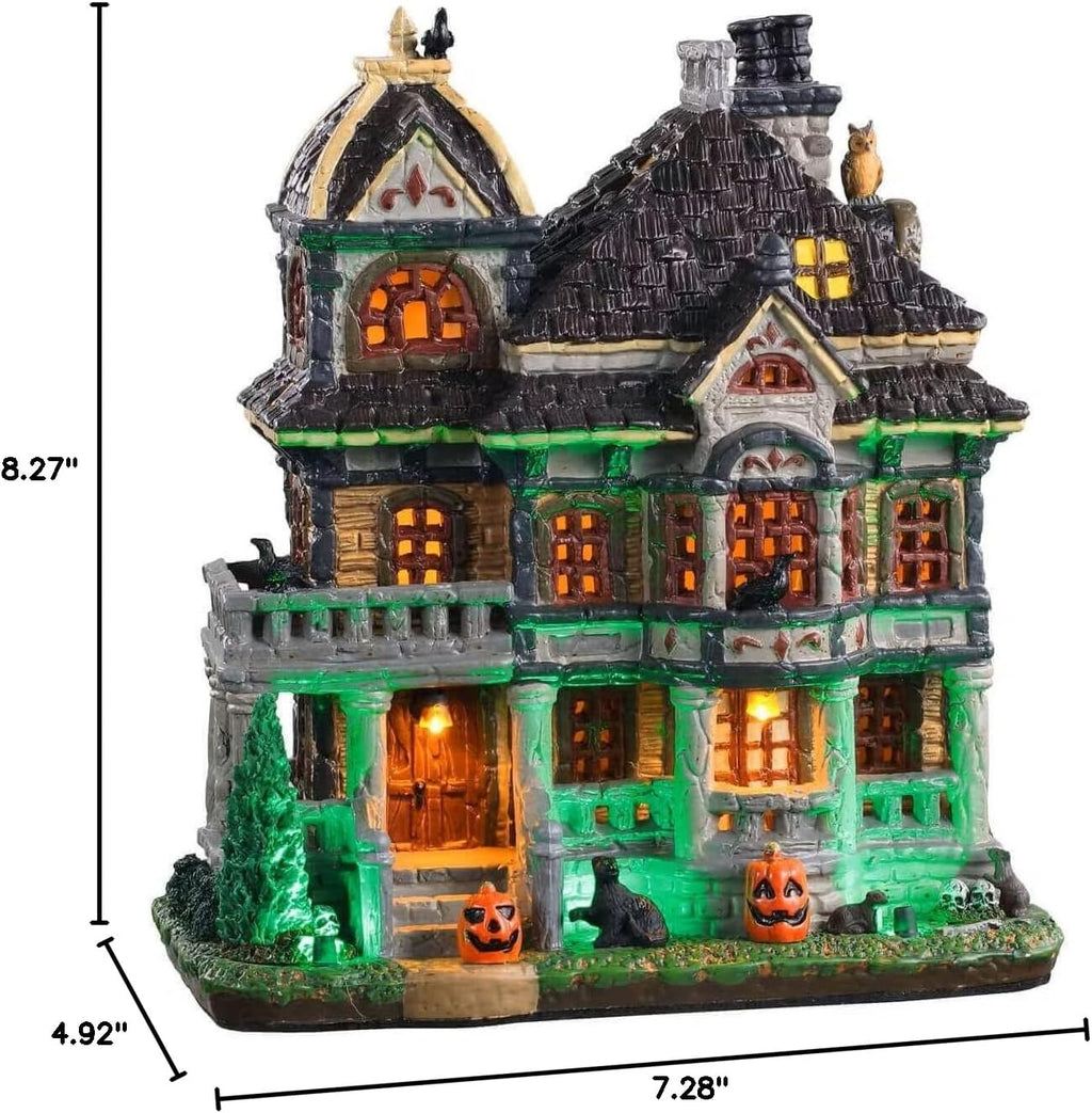 lemax grimsbury haunted house lighted building, #05609, polyresin shown in use