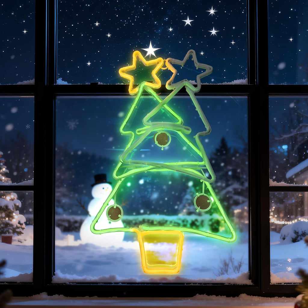 Christmas Tree Neon Sign, Tree LED Neon Light for Home Decor, 8H Timer & Speed Adjust, Festive Xmas Decorations Wall Art, Holiday Party Bedroom Living Room Cafe Bar
