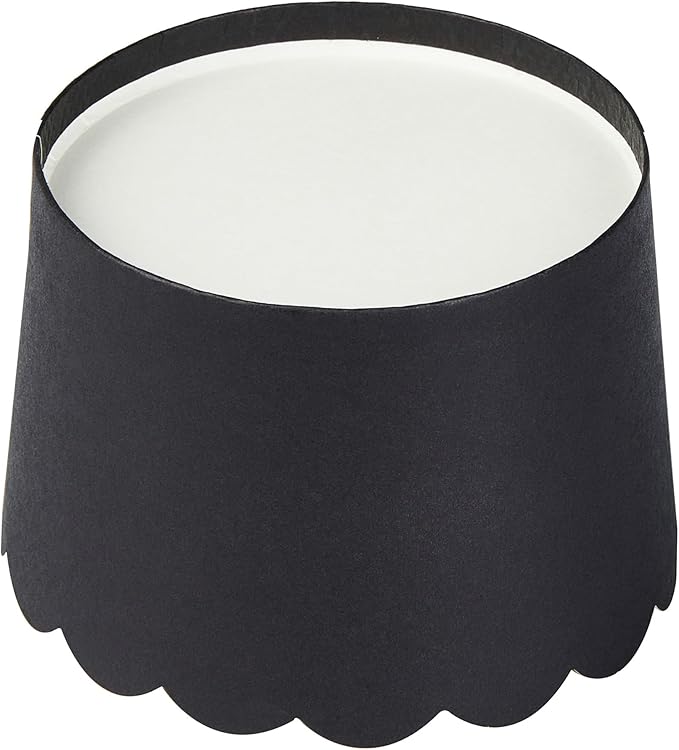 Panificio 10 Ounce Cupcake Wrappers, 200 Scalloped Baking Cups - Oven-Ready, Greaseproof, Black Paper Cupcake Liners, Disposable, For Birthdays, Baby Showers, Or Weddings - Restaurantware (200 Pack)
