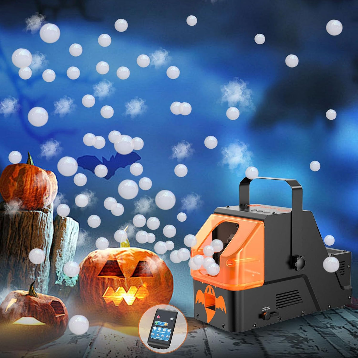 Fog Bubble Machine, WOOYE 3-in-1 Smoke Bubble Machine w/Remote Control