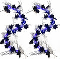 Halloween Black Garland with Timer 2 Pack 6 Feet Dead Branch Garland Lights with Maple Leaves and Skull Battery Operated Black Branch Garlands for Fall Halloween Mantle Wall Home Christmas Decoration
