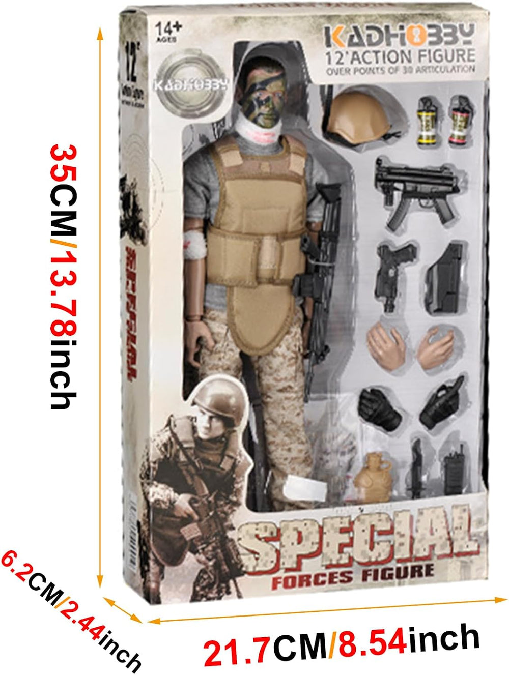 12 Inch Action Figures Military Set, 1/6 Scale Soldier Model Set with Weapons...