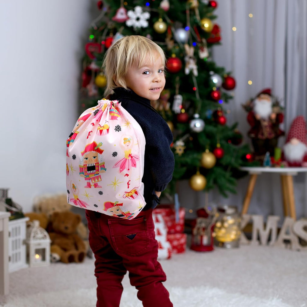 sweetude 24 pcs christmas nutcracker drawstring bags 12 showing dimensions