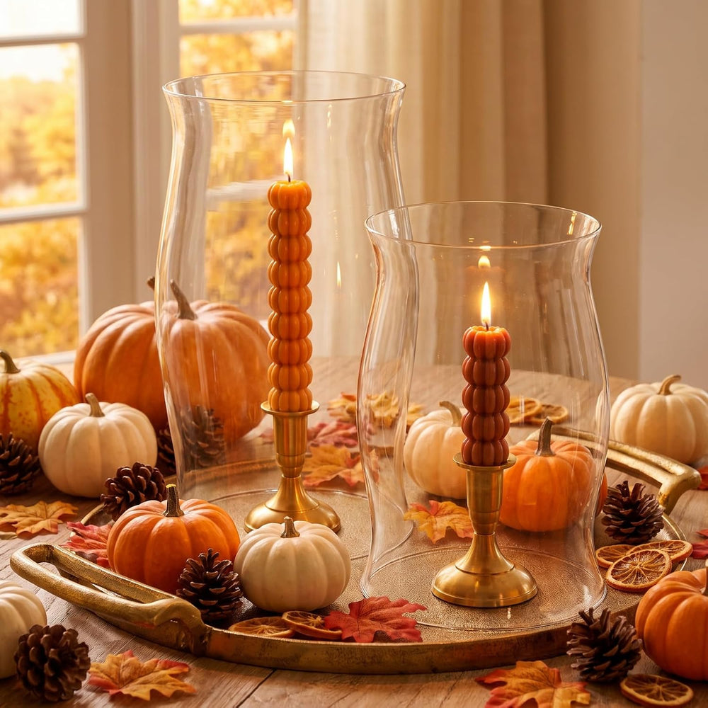 6 Pcs Thanksgiving Candlesticks Fall Candles Pumpkin Taper Smokeless 7.16'...