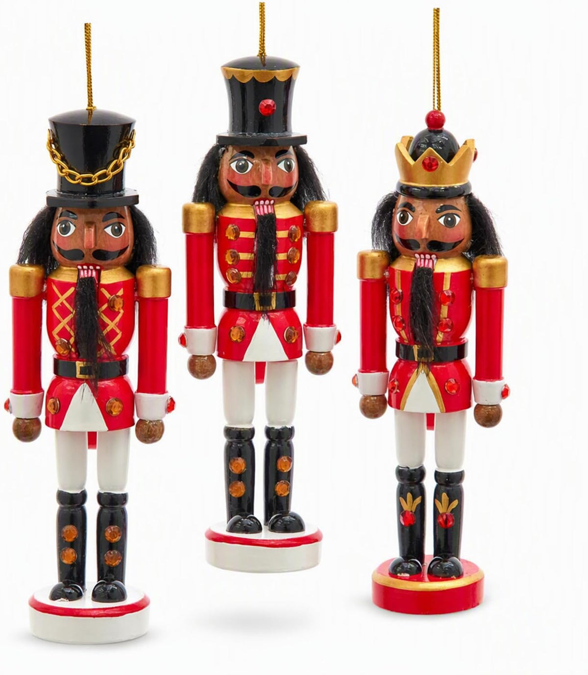 The Bridge Collection African American Nutcracker Ornaments - Set of 3