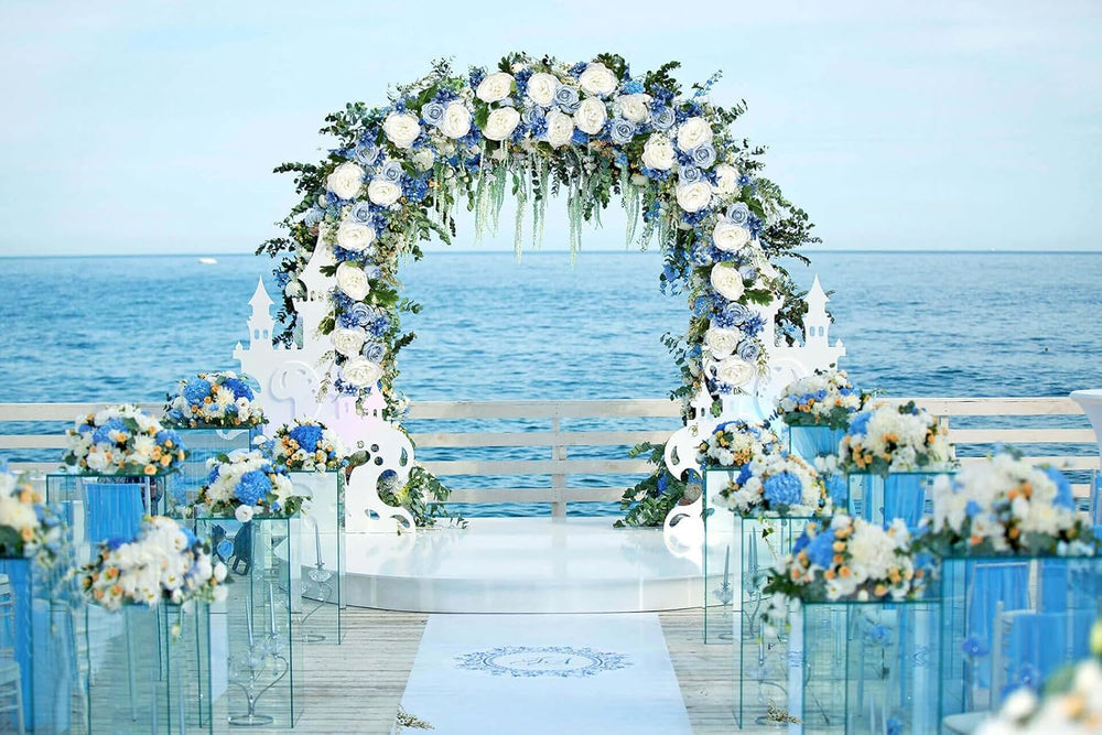 2Pcs Artificial Peony Flower Garland - Silk Peony Garland with Purple White F...