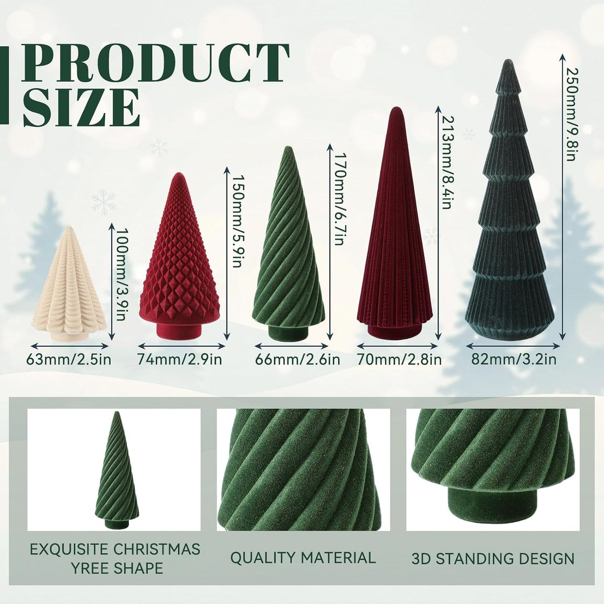 weysat red green white 5 pcs neutral christmas, close-up detail