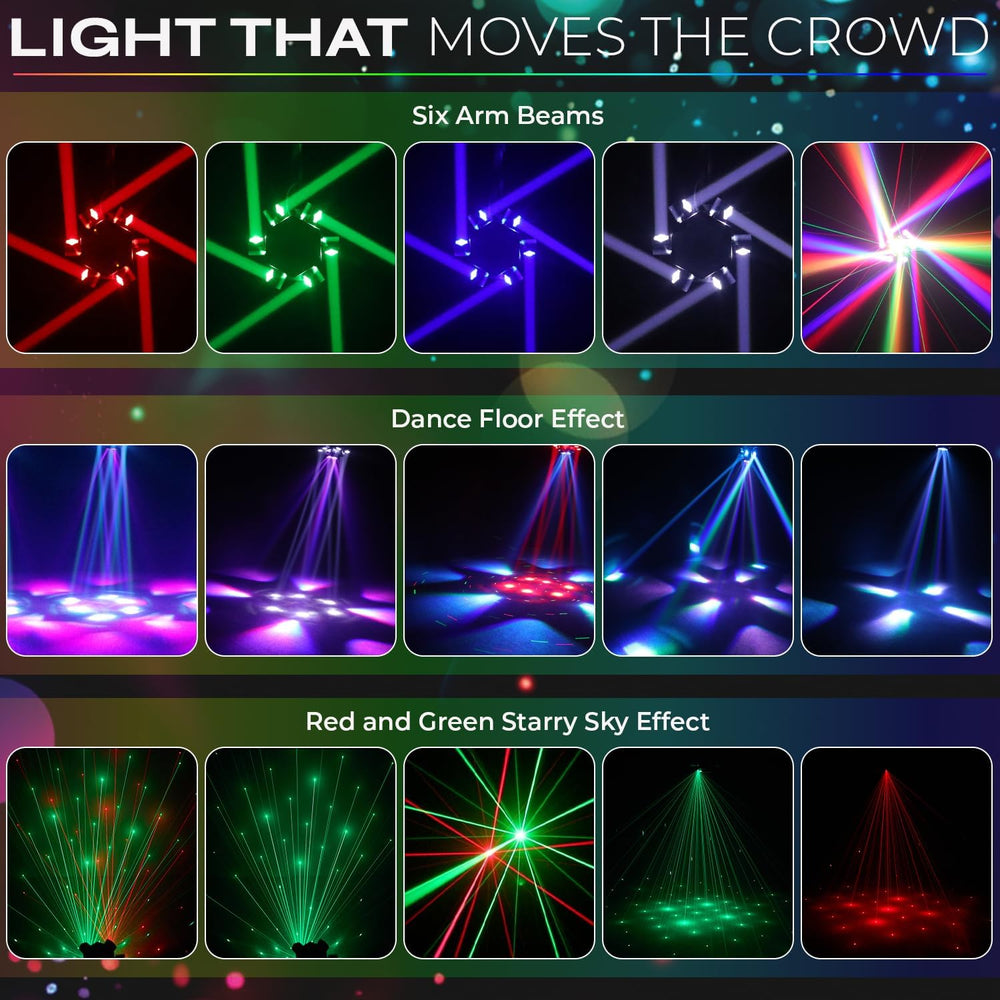 150W 6-Arm Spider Bee-Eye Moving Head LED DJ Light