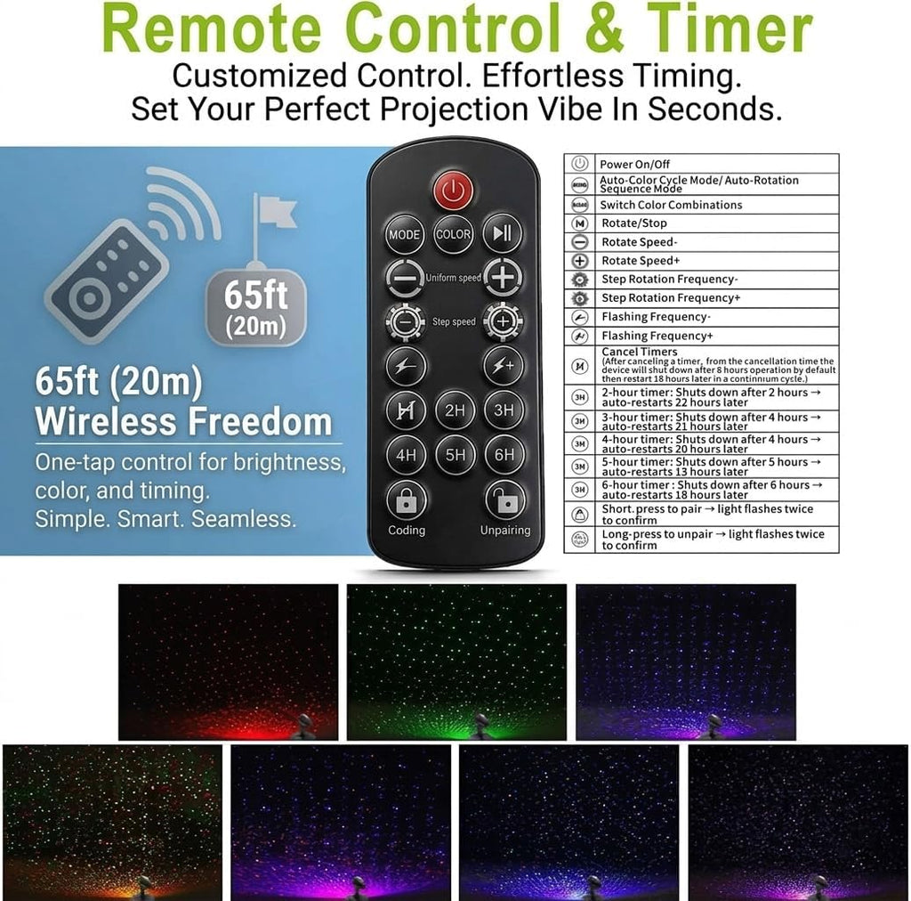Laser Christmas Projector Lights, RGB 3-Color Moving Star Effect, Aluminum