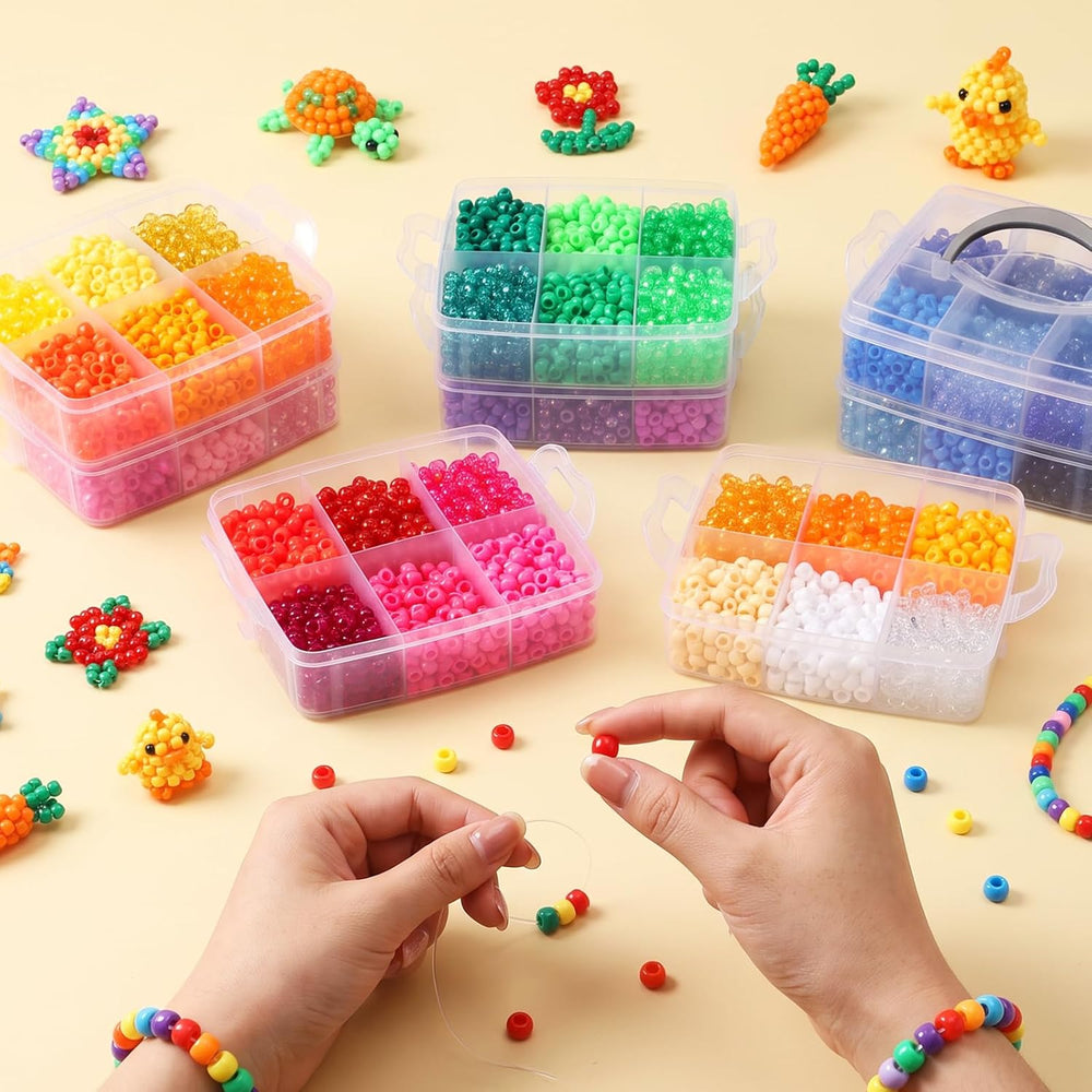 10000Pcs Pony Beads 48 Colors Bracelet Making Kit Kandi Beads Bulk