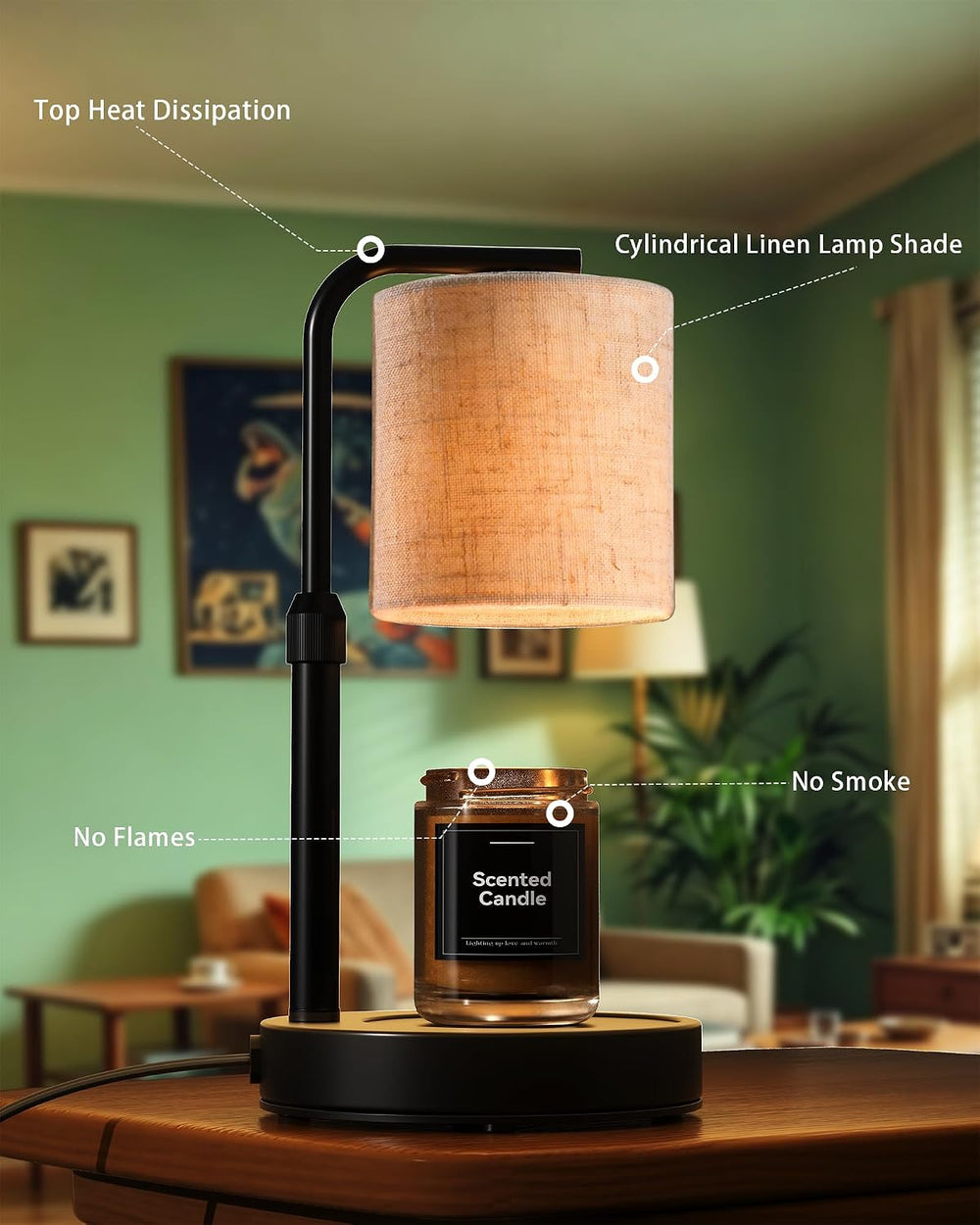 Candle Warmer Lamp with Timer Dimmable,Home Decor Birthday Gifts for Women