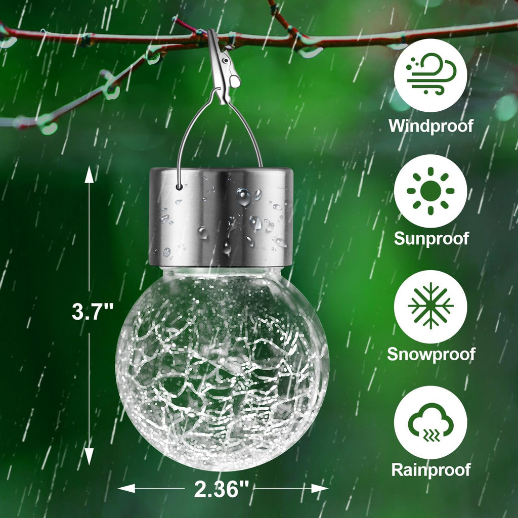 solar lights outdoor decorative 32 pack, hanging solar on a desk or shelf