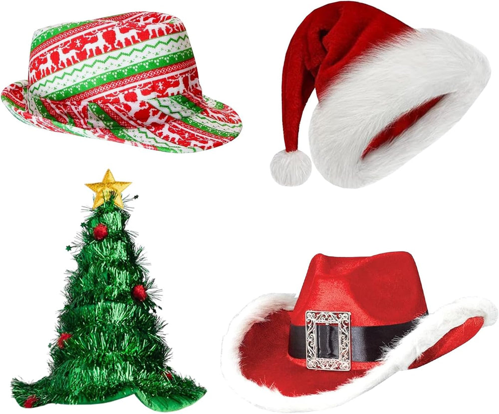 12 Assorted Funny Christmas Hats Santa Elf Hat for Adult Teen