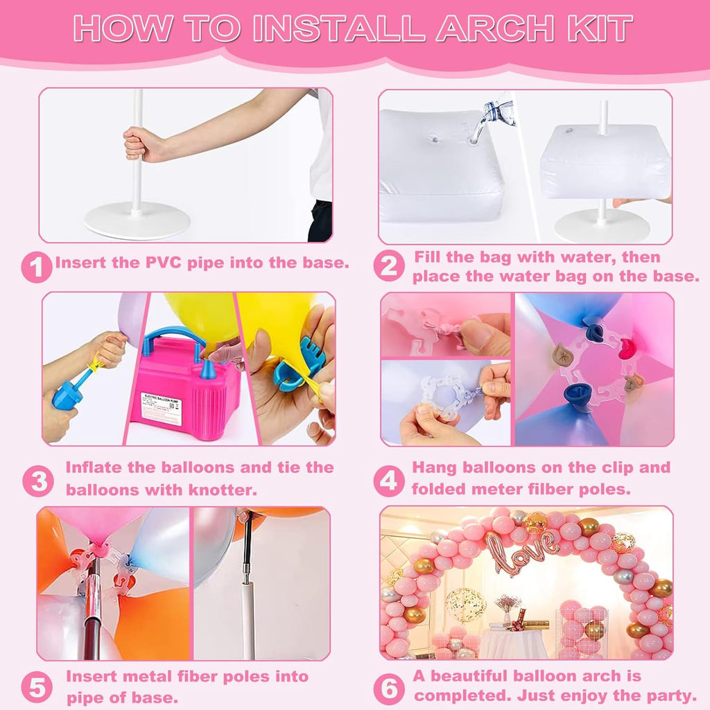 Balloon Arch Kit and Electric Balloon Pump for Indoor/Outdoor Decoration