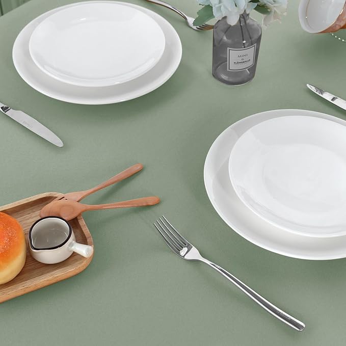 sancua 6 Pack Sage Green Tablecloth 60 x 102 Inch, Rectangle Table Cloth for 6 Feet Tables - Stain and Wrinkle Resistant Washable Polyester Table Cover for Dining Tables, Buffet Parties and Camping (2 Pack)