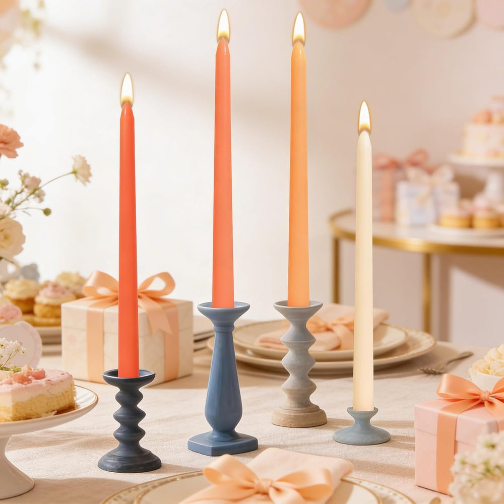 Viyffo 10 Inch Taper Candles-20 Pack Orange, Unscented, Smokeless
