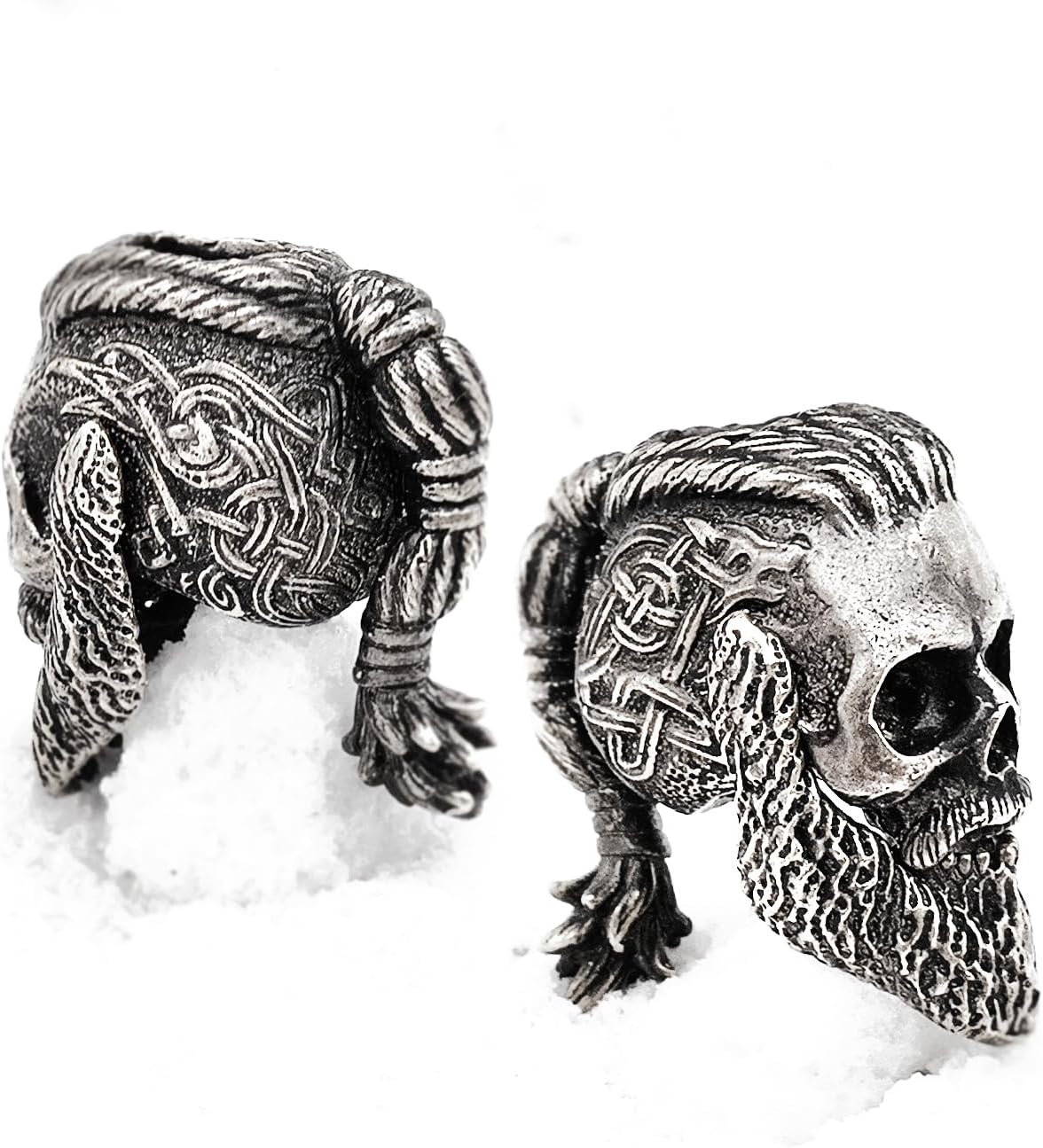 СooB EDC Paracord Bead, Knife Lanyard Bead, Charm, Beard Bead Ragnar Lothbrok Skull. Metal Hand-Casted Paracord Beads Charms for Paracord Lanyards 1Pcs/Lot