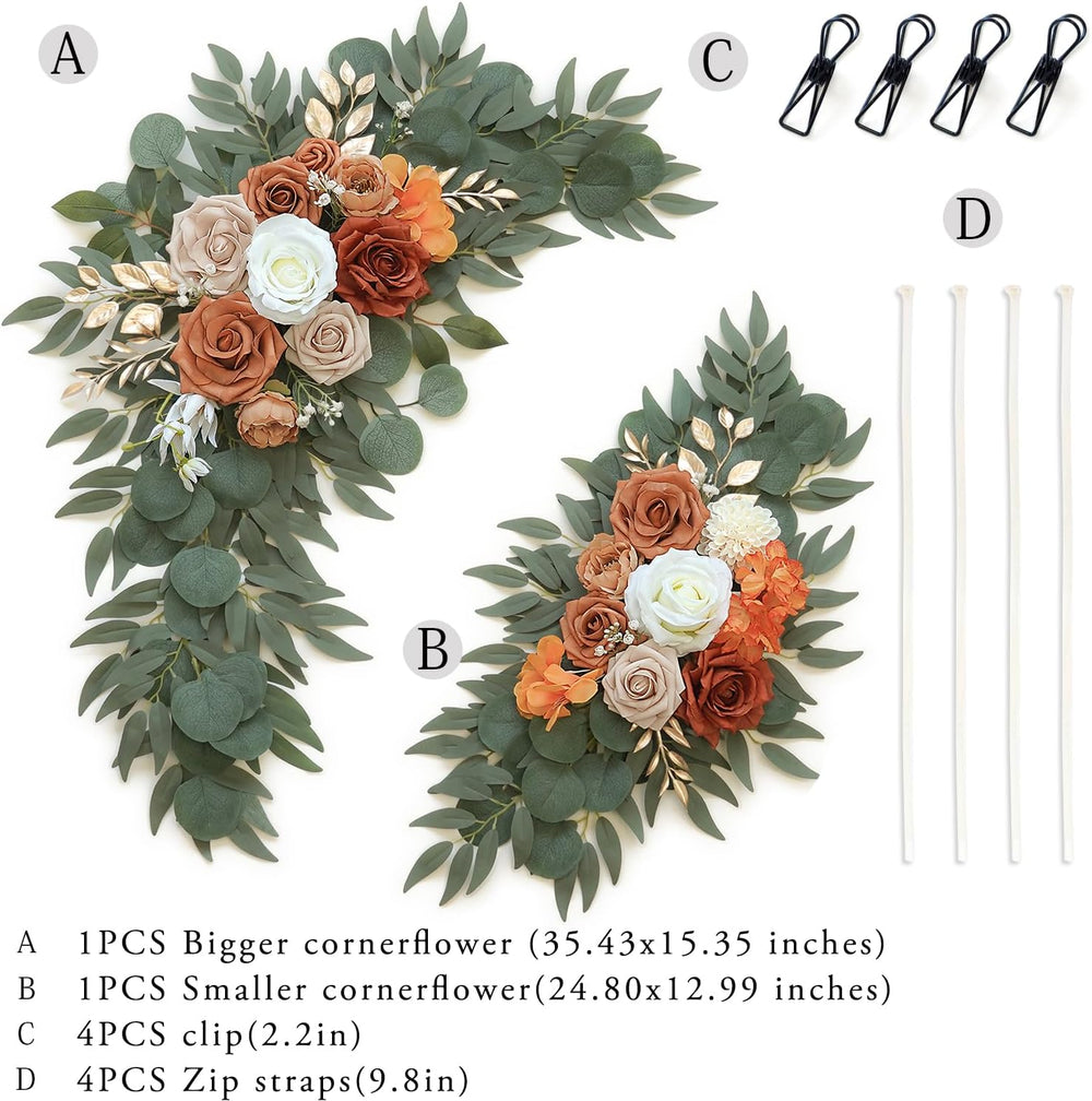 Olalaka Artificial Flower Swag Set of 2 for Wedding Welcome Signs Floral Deco...
