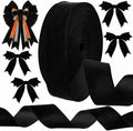 Giegxin 2.5'' X 100 Yds Black Wide Wired Velvet Ribbon, Waterproof