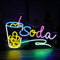 Soda Neon Sign LED Neon Light Dimmable Cocktails Neon Sign for Wall Decoration 16.7’’X11.8’’ Bar Business Sign Kitchen Wall Art Decoration Man Cave Beer Bar Club Birthday Party Decor…