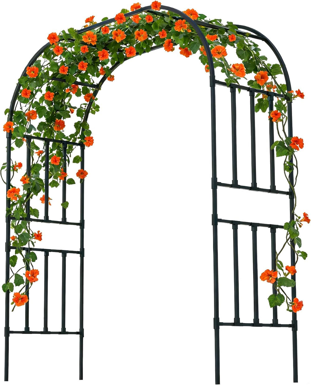 Square Tube Garden Arch Trellis, 8.2FT x 5FT Metal Arbor, Outdoor Trellis for...