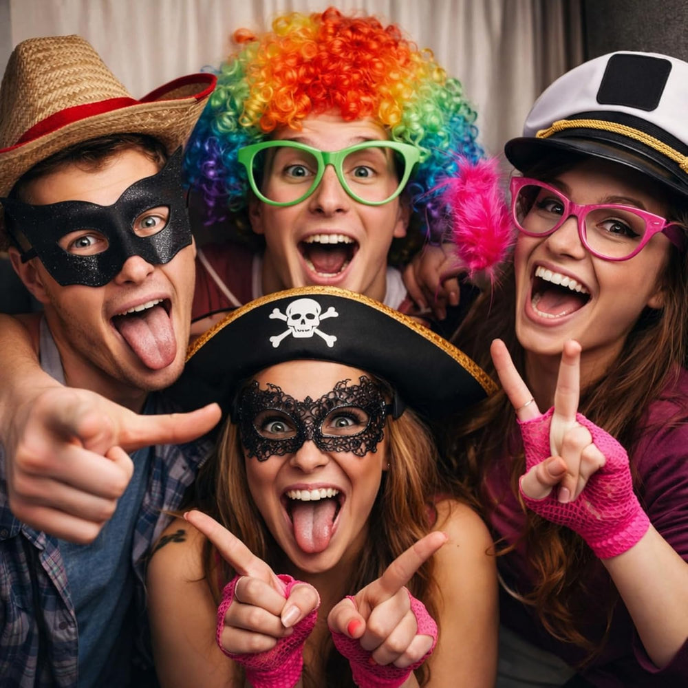 Landhoow 33 Pcs Funny Photo Booth Party Assorted Photo Booth Kit Props Costum...