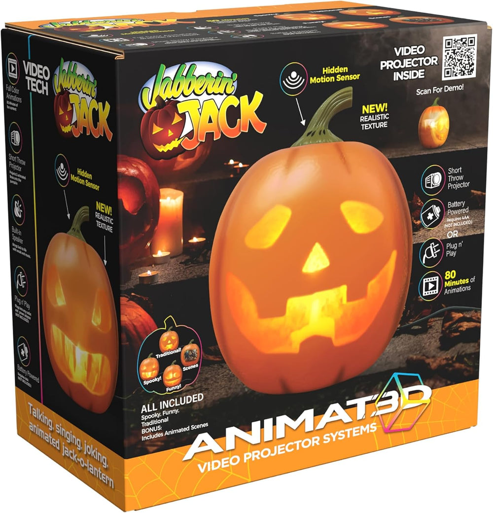 Jabberin' Jack Motion Sensor 12 Inch XL Talking Animated Orange Pumpkin w...