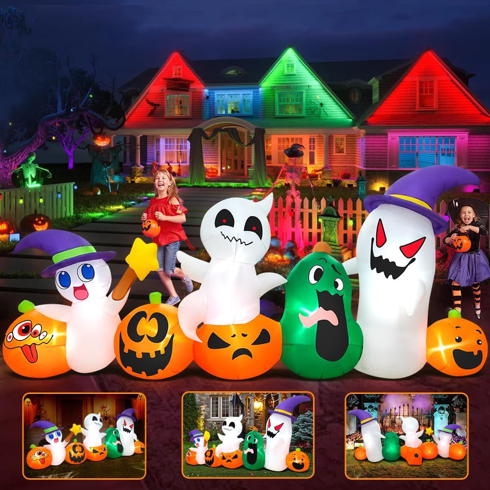 8 ft halloween inflatables blow up outdoor decoration, side view