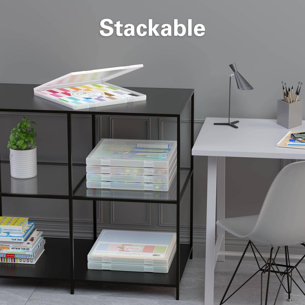 Denkee 12 x 12 Paper Storage, 4 Pack Scrapbook Paper Organizer Storage, Craft...