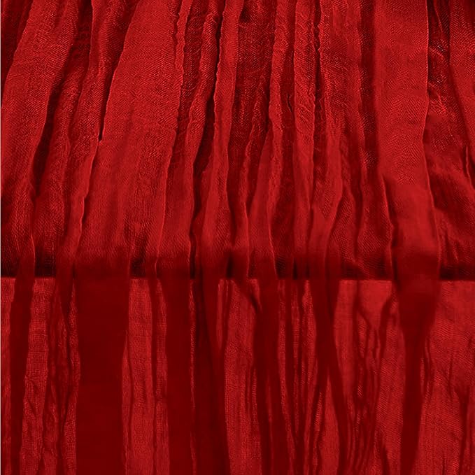 6 Pack Burgundy Cheesecloth Table Runner 35x120 Inch 10Ft Rustic Gauze Cheese Cloth Table Runner Sheer Cheesecloth Table Runners for Wedding Party Bridal Shower Decoration