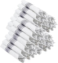 400PCS Pre Rolled Silver Plastic Silverware Sets - Heavy Duty Silver Cutlery - Include 100 Pack Wrapped Disposable Utensils with Napkins for Parties & Dinners & Weddings
