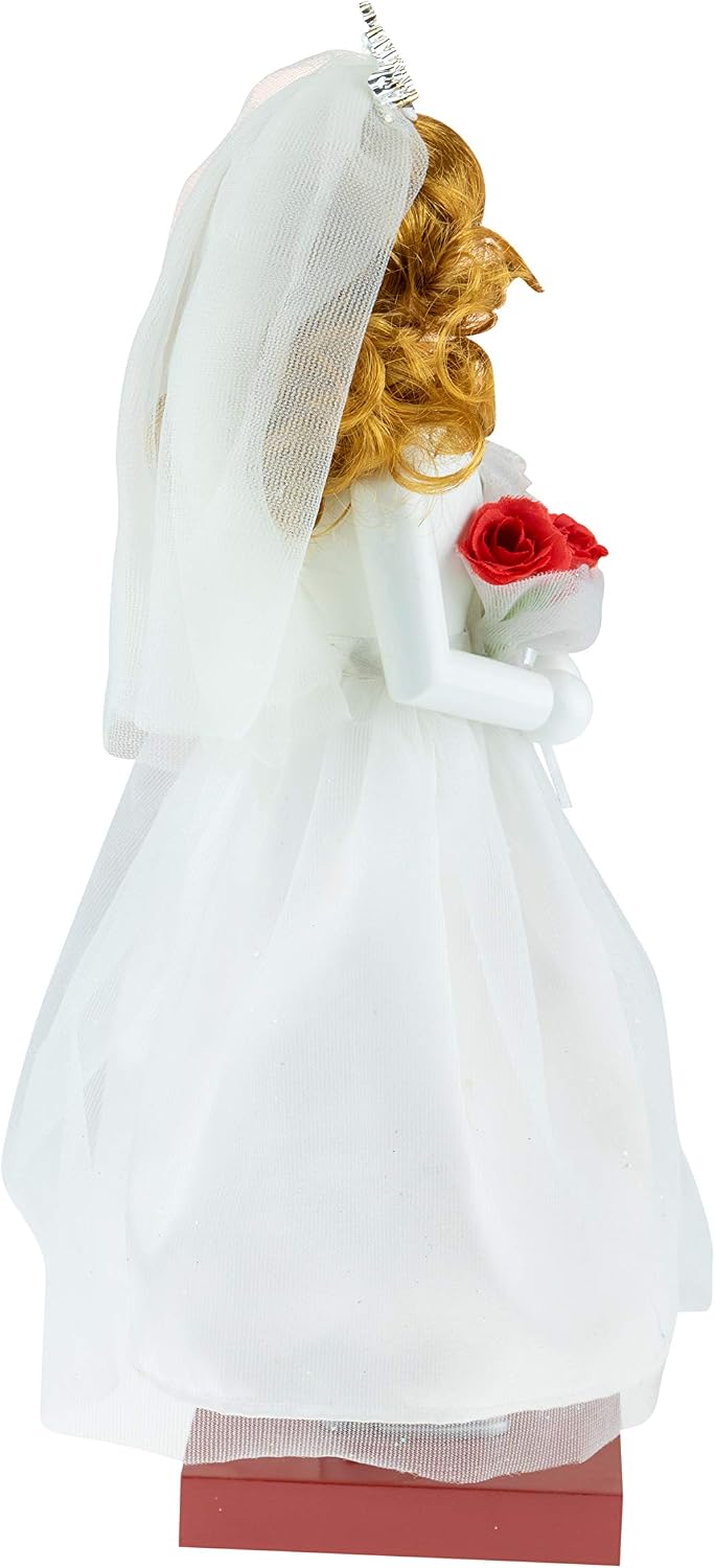 clever creations bride 14 inch traditional wooden nutcracker, side view