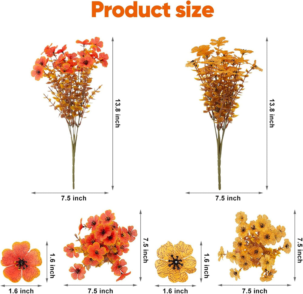 Cliselda 30 Bundles Artificial Fall Flowers for Outdoor Indoor Decoration