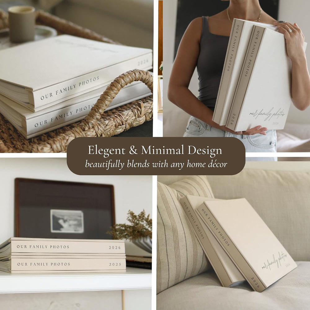 Family Photo Album 4x6 Pictures Large Linen Picture Book