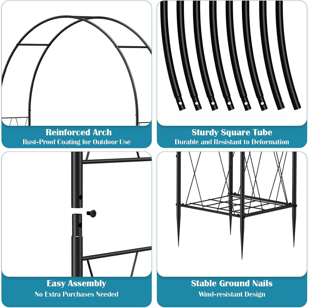 Heavy Duty Garden Arch Trellis for Climbing Plants Metal Garden Arbors
