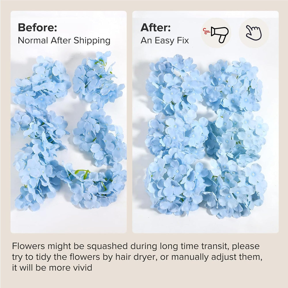 Auihiay 64Pcs Hydrangea Artificial Flowers Bulk, Faux Hydrangea Flowers