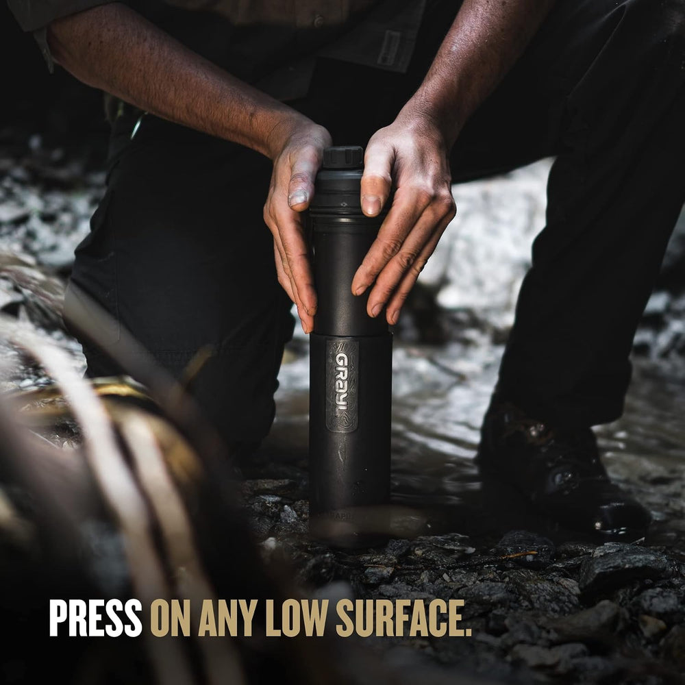 GRAYL UltraPress 16.9 oz Water Purifier & Filter Bottle, Covert Black