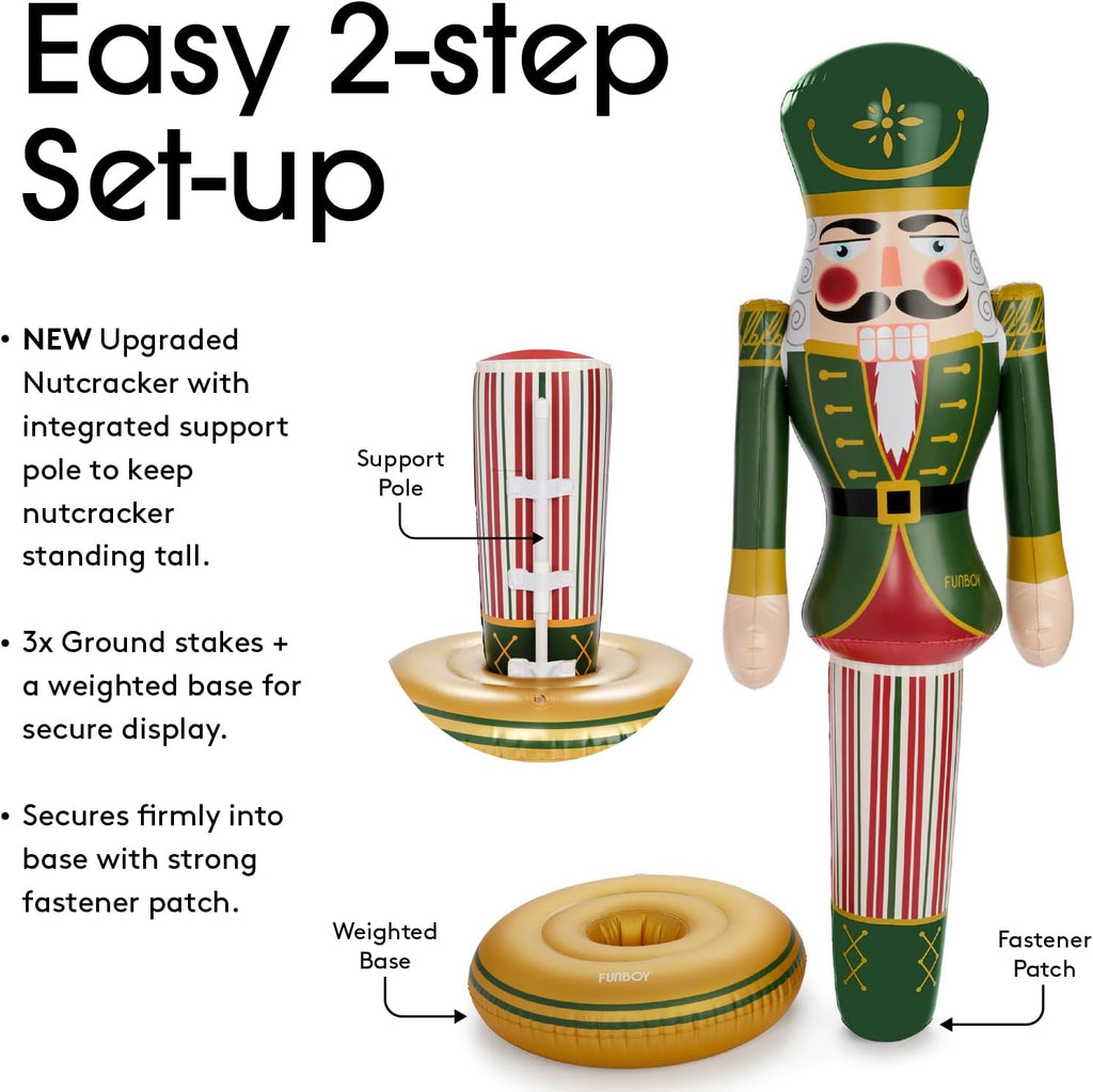 funboy 5 ft giant inflatable classic nutcracker, outdoor, package contents