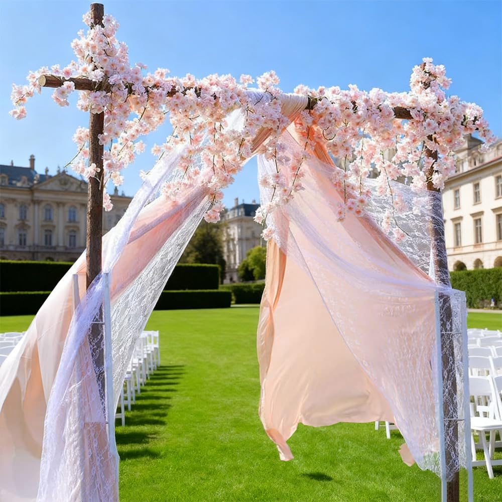 YRIOWMI 10PCS 59FT Artificial Silk Cherry Blossom Garland, Hanging Sakura Flo...