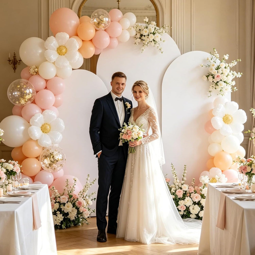3 Pack Arch Backdrop Stand and Cover Set (7.2/6.6/6FT) Balloon Arch Stand